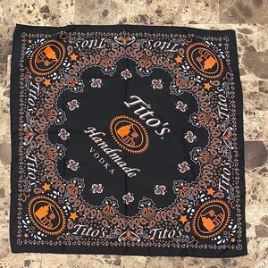 Tito's Black and Orange Bandana Scarf